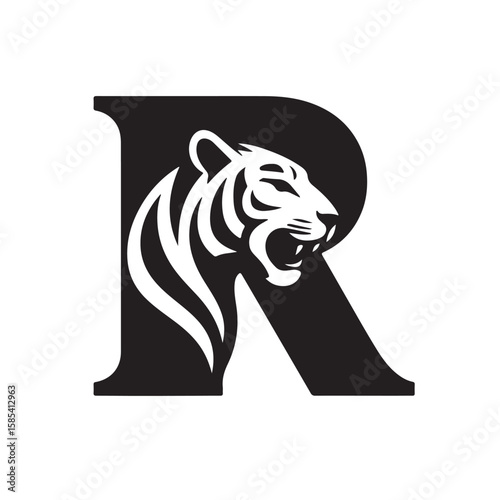 Tiger R letter emblem logo
