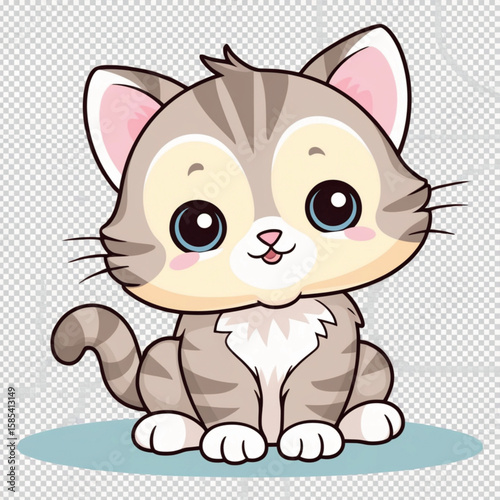 cute baby cat illustration