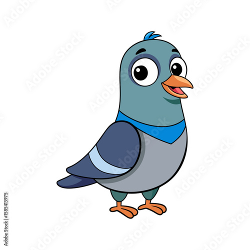Adorable Cartoon Pigeon Illustration