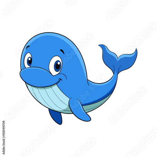 Adorable Cartoon Whale Illustration