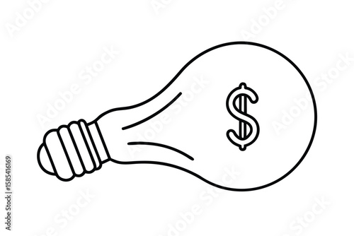 Lightbulb With Dollar Sign Filament
