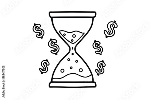 Hourglass With Dollar Signs