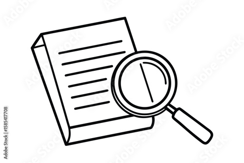Fraud Detection Magnifying Glass Over Document
