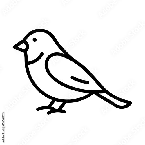 Simple line drawing of a canary bird in profile view  