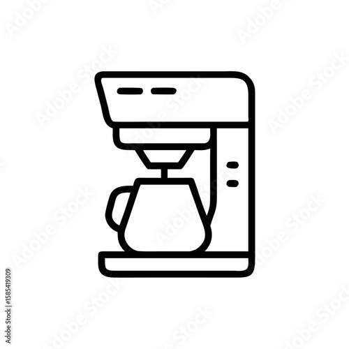 Coffee maker brewing coffee with a cup on the kitchen counter  
