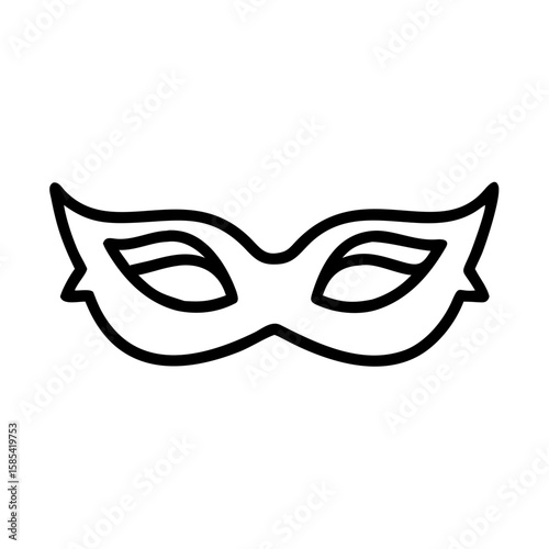 Decorative masquerade eye mask outline design in minimalist style  