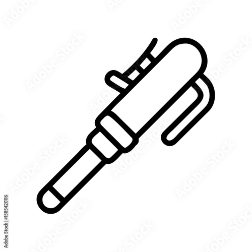 Hair roller in minimalistic line art style  