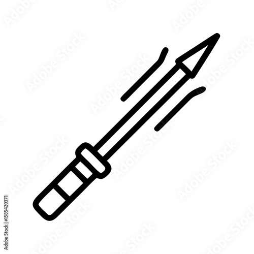 Javelin with pointed tip illustrated in minimal line art style  