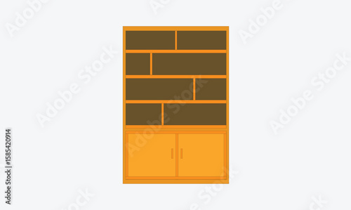 Wooden cabinet vector furniture design