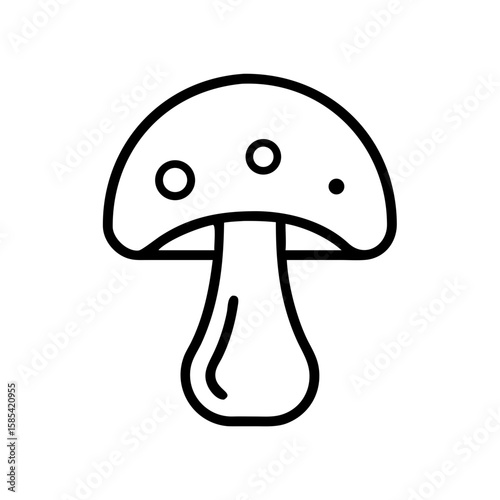 Line art illustration of a simple mushroom