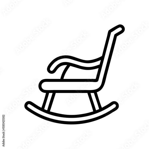 Simple rocking chair outline design in minimalist style  