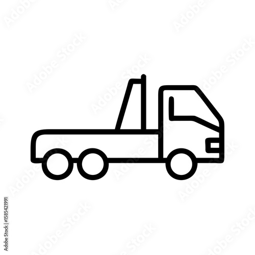 Outline of a delivery truck in minimalist design  
