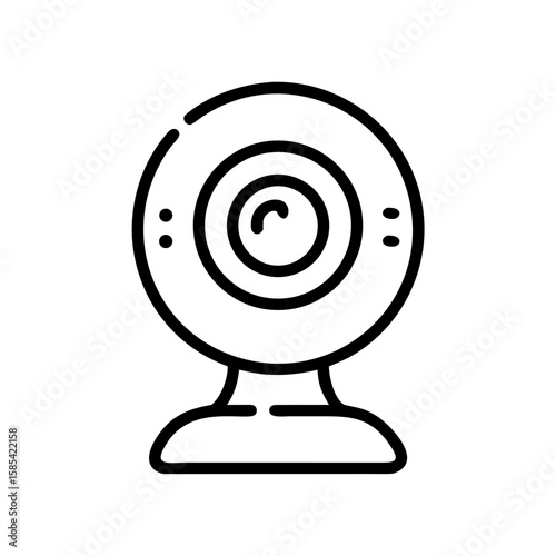 Webcam illustration in minimalistic black and white design  