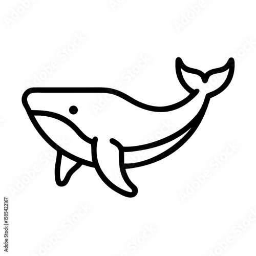 Outline of a whale swimming in the ocean  