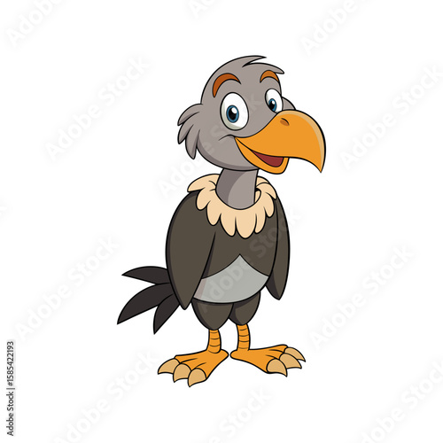 Adorable Cartoon Vulture Illustration