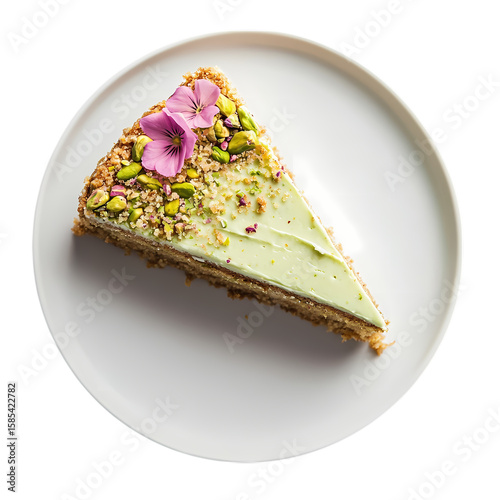 Pistachio Cake Slice Delicious Dessert Photography  Food Styling  Pastry isolated on transparent background