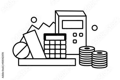 Budget Planning With Calculator And Coins