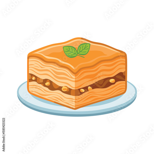 Layered Cake with Orange Cream and Chocolate Center