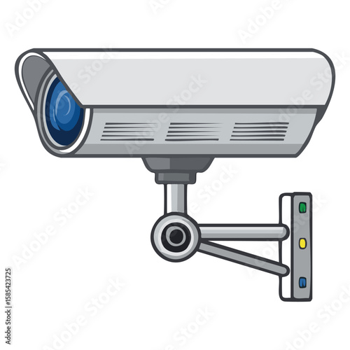 Surveillance Camera – Security System Flat Vector Icon