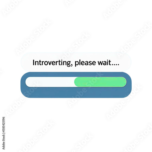 Introverting please wait loading bar graphic