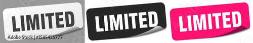 limited sticker. limited sticker set on white background