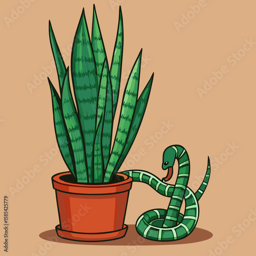 Green succulents, a potted cactus and aloe vera plant, thriving in nature's isolated beauty
