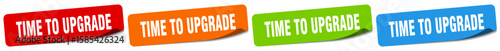 time to upgrade sticker. time to upgrade sticker set on white background