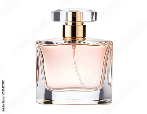Elegant perfume bottle in clear glass