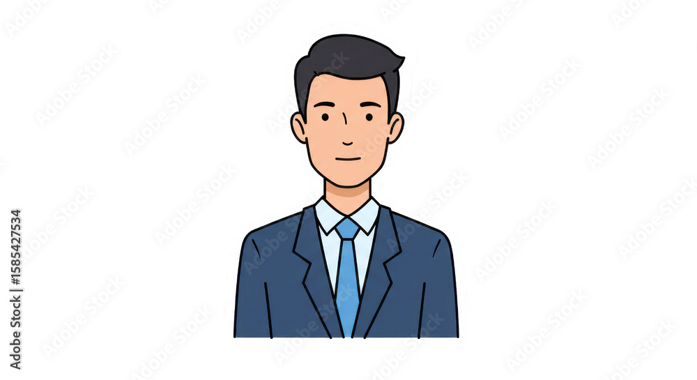 Smiling Professional Man in Suit - Cartoon Illustration Smiling Professional Man in Suit - Cartoon Illustration