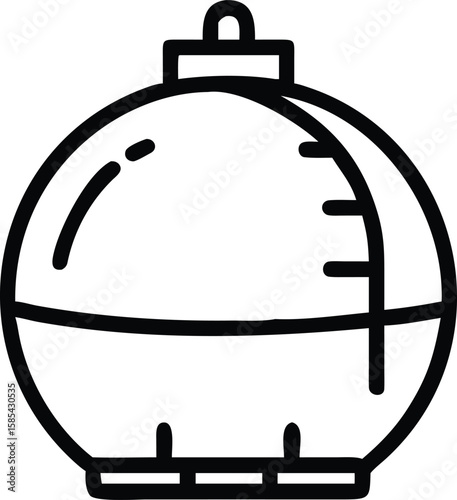 Black outline essential oil diffuser icon for aromatherapy and relaxation in flat design