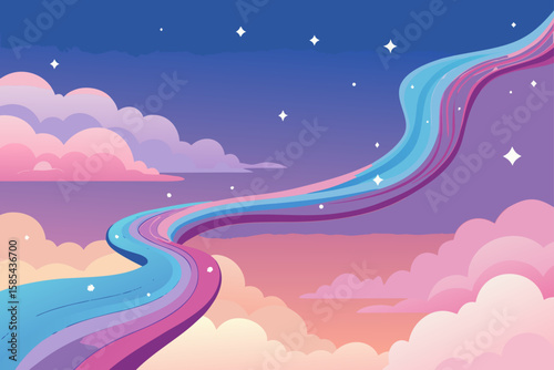 Silky Particle Streams Flowing Diagonally Across a Dark Space