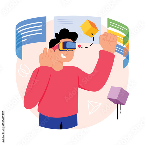 Haptic Feedback Concept Style illustrations. EPS 10 File  