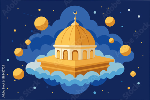Temple Dome Floating in a Cloud of Golden Dots