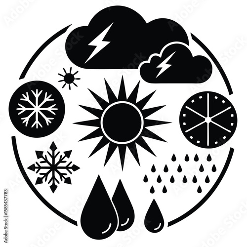 Comprehensive Weather Icons Vector Collection for All Conditions