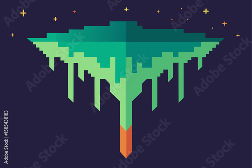 Upside Down Forest with Glowing Roots and a Dark Canopy