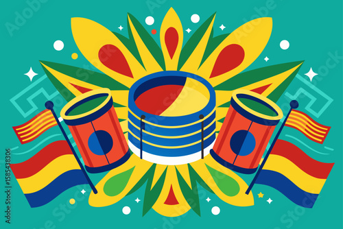 Vibrant Rhythm Pattern Mimicking Samba Beats