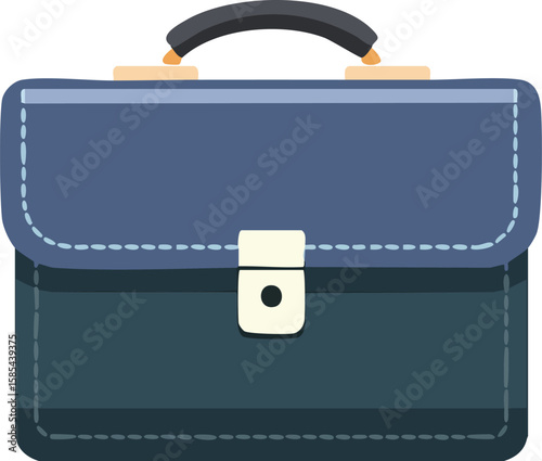 blue business briefcase icon on white background, a versatile vector illustration for travel, luggage, or web design