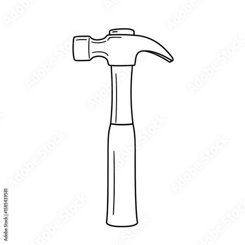 Outlined Hammer Simple hammer drawing with black outline, against a white background