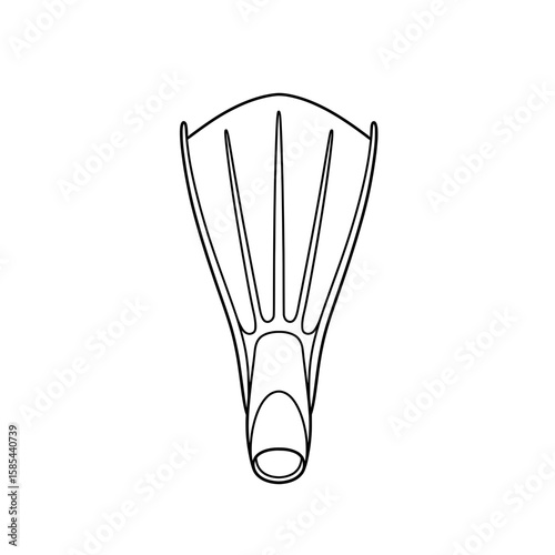 Streamlined fin illustration with symmetrical design on white backdrop