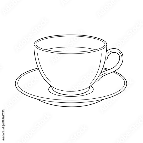 Outline of a cup on a saucer
