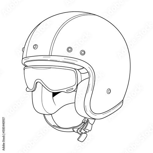 An illustration of a helmet w/ goggles
