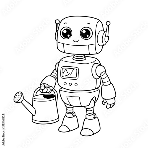 Happy Robot with bucket