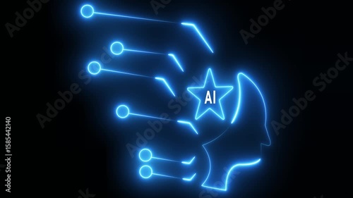 Artificial intelligence concept on the transparent background.  AI technology for enhanced work efficiency data analysis and efficient tools. Chatbot help solve work  our difficult problems. 4k video.
