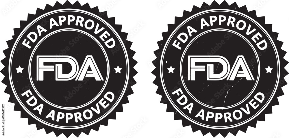 Obraz premium F D A approved seal stamp FDA approved certification, fda approved, seal, stamp, certification, regulation, government, health, safety, quality, assurance, official, mark, emblem, badge, graphic, desi