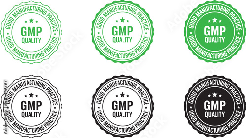 G M P quality certification seals stamp, gmp, quality, certification, seal, stamp, badge, green, black, white, manufacturing, practice, good, industry, standard, approval, compliance, regulation, veri
