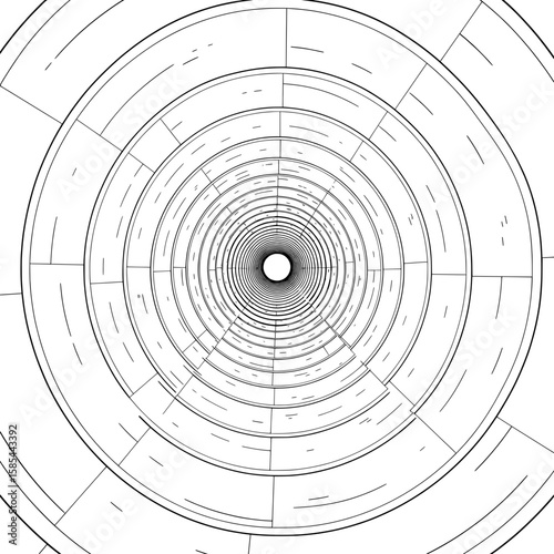 Tunnel Vision A diminishing set of concentric circles converge toward a distant vanishing point