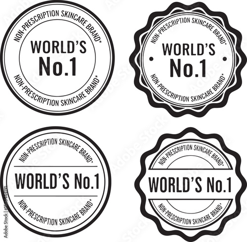 World number one skincare brand award seals badge emblem, award, seal, badge, emblem, stamp, recognition, certification, quality, excellence, top, best, leading, number one, world, global, brand, skin