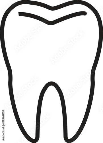 Simple molar tooth icon representing generic dental health or oral care concept with transparent background