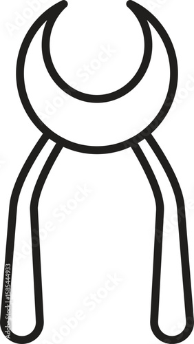 Dental forceps icon representing tooth extraction tool or oral surgery equipment with transparent background