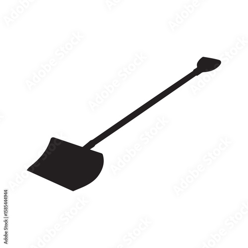 Snow shovel silhouette vector on white background